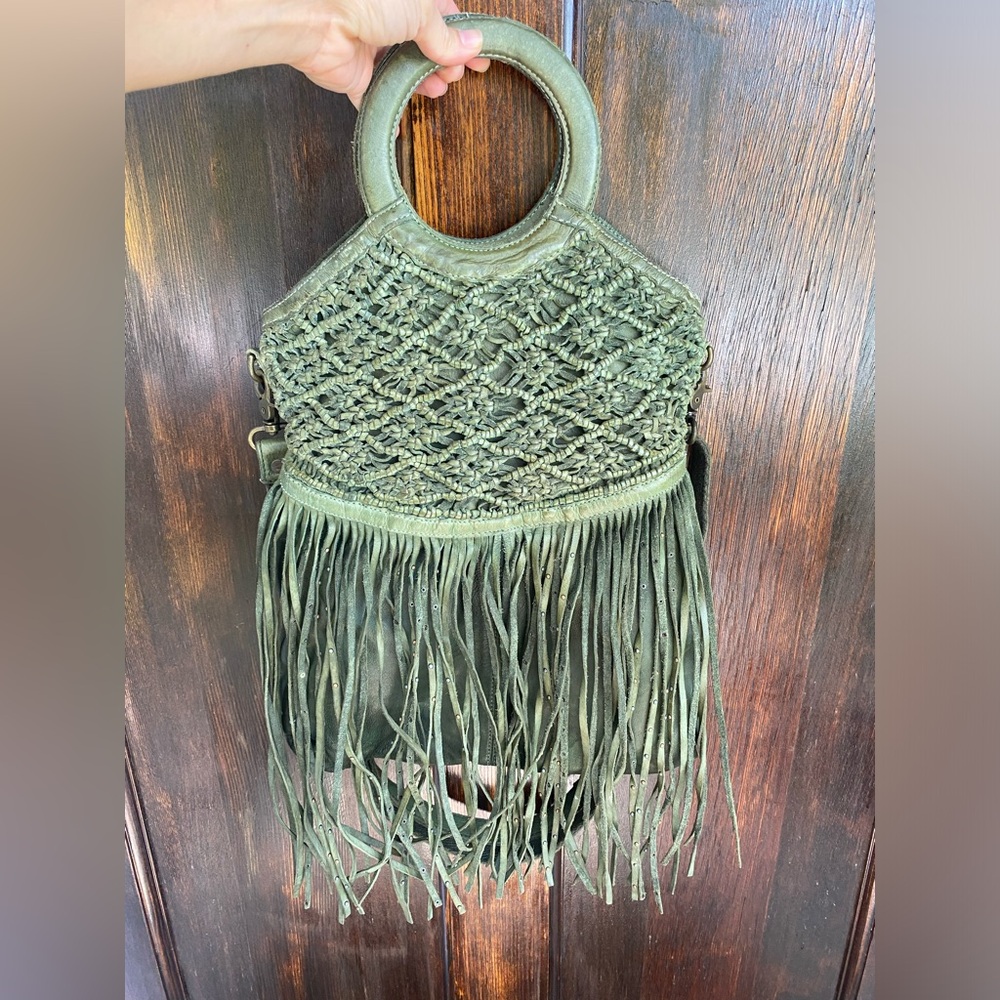 Free People Green Leather Bag